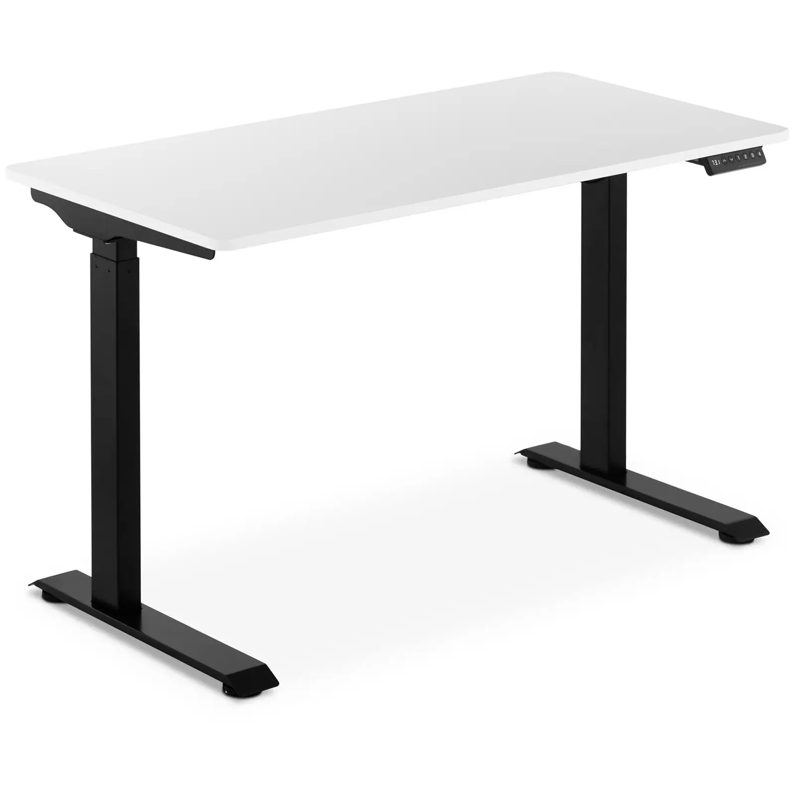 Písací stôl - výškovo nastaviteľný - 90 W - 730 – 1233 mm - biela/čierna farba