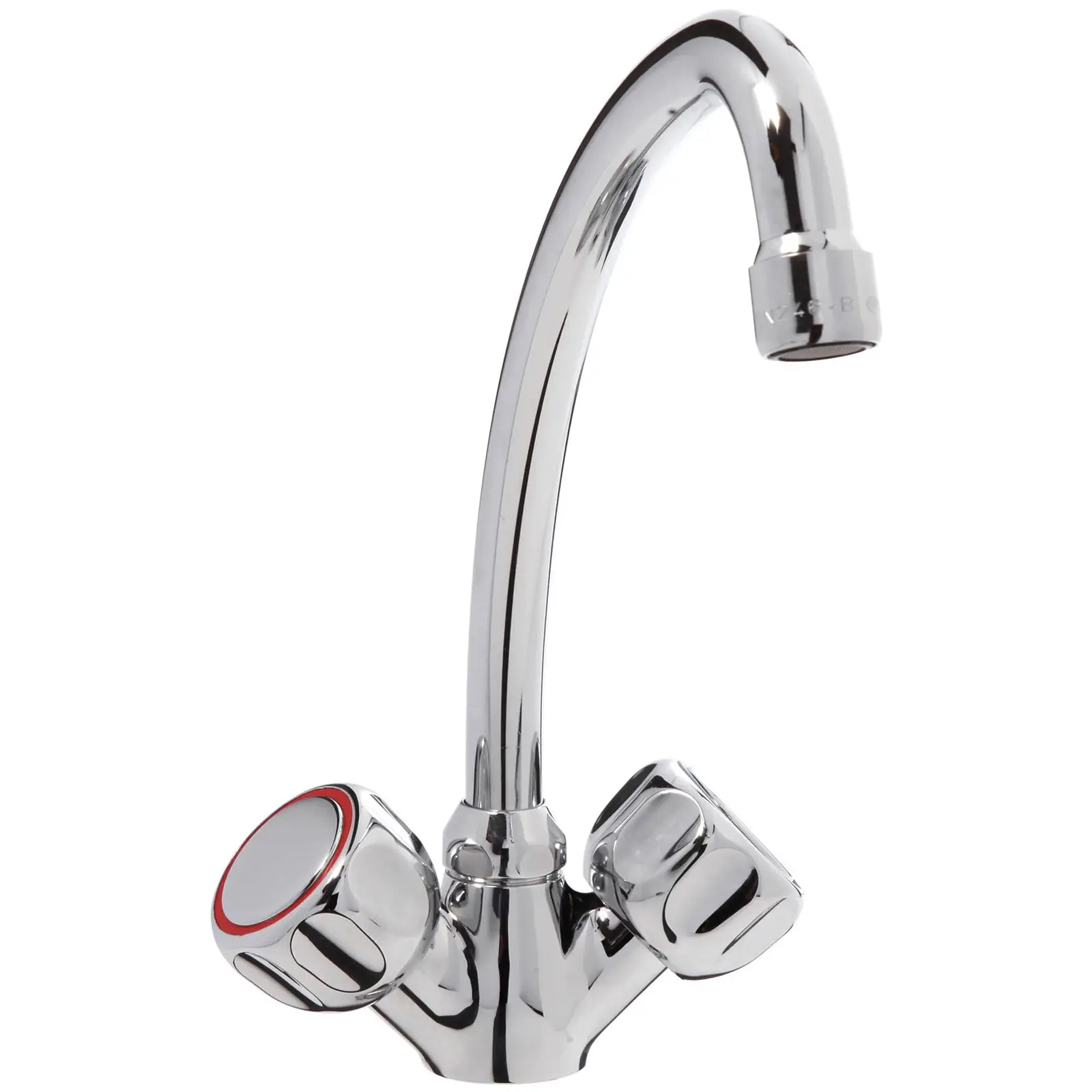 sink tap - mixer tap - chrome-plated brass - 180 mm-long tap