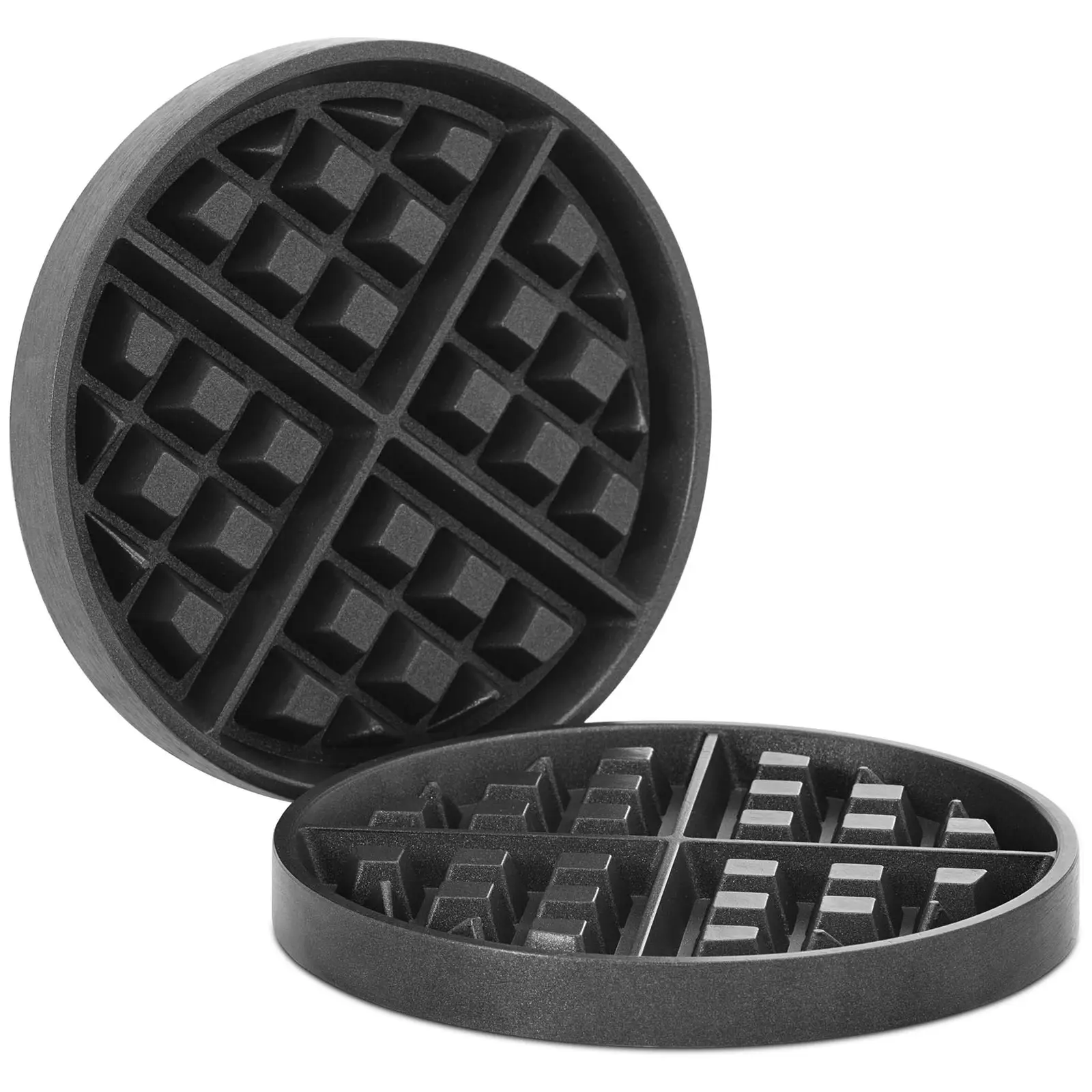 Placas para máquina de waffles - redondas - 4 pequenos waffles - Ø 170 mm - alumínio/PTFE - Royal Catering