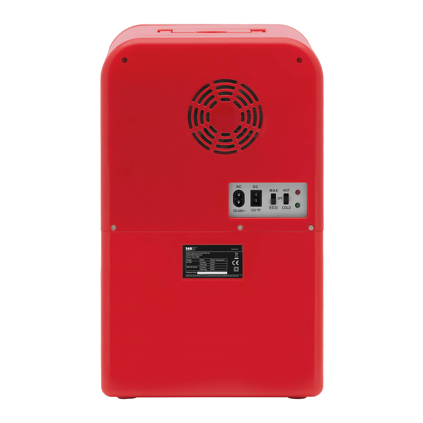 Mini frigorífico para carros 12 V / 230 V - 2 em 1 com função de aquecimento - 15 l - vermelho