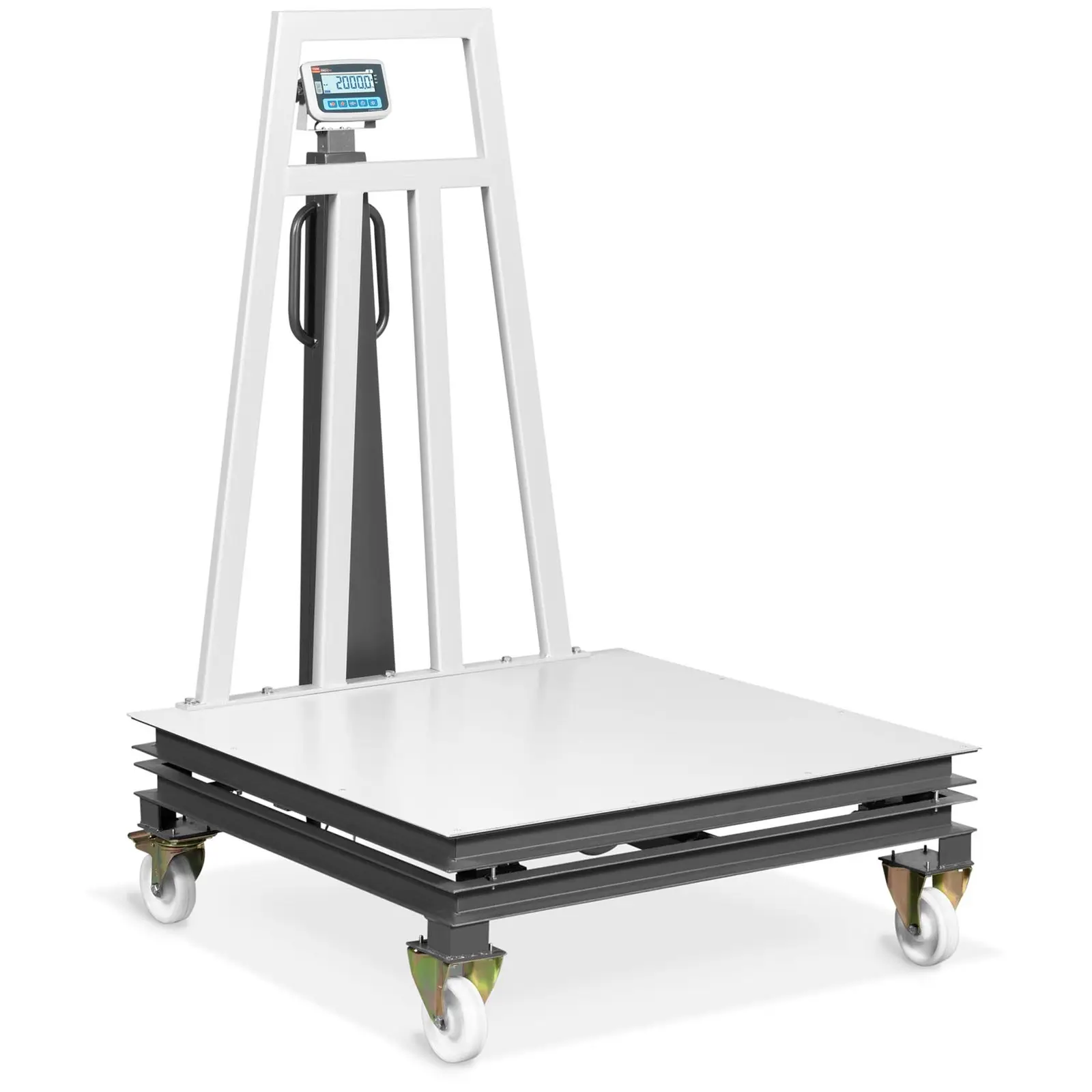Platform Scale - calibrated - 500 g (0-1,500 kg) / 1 kg (1,500-2,000 kg) - 1200 x 1200 mm - rollable