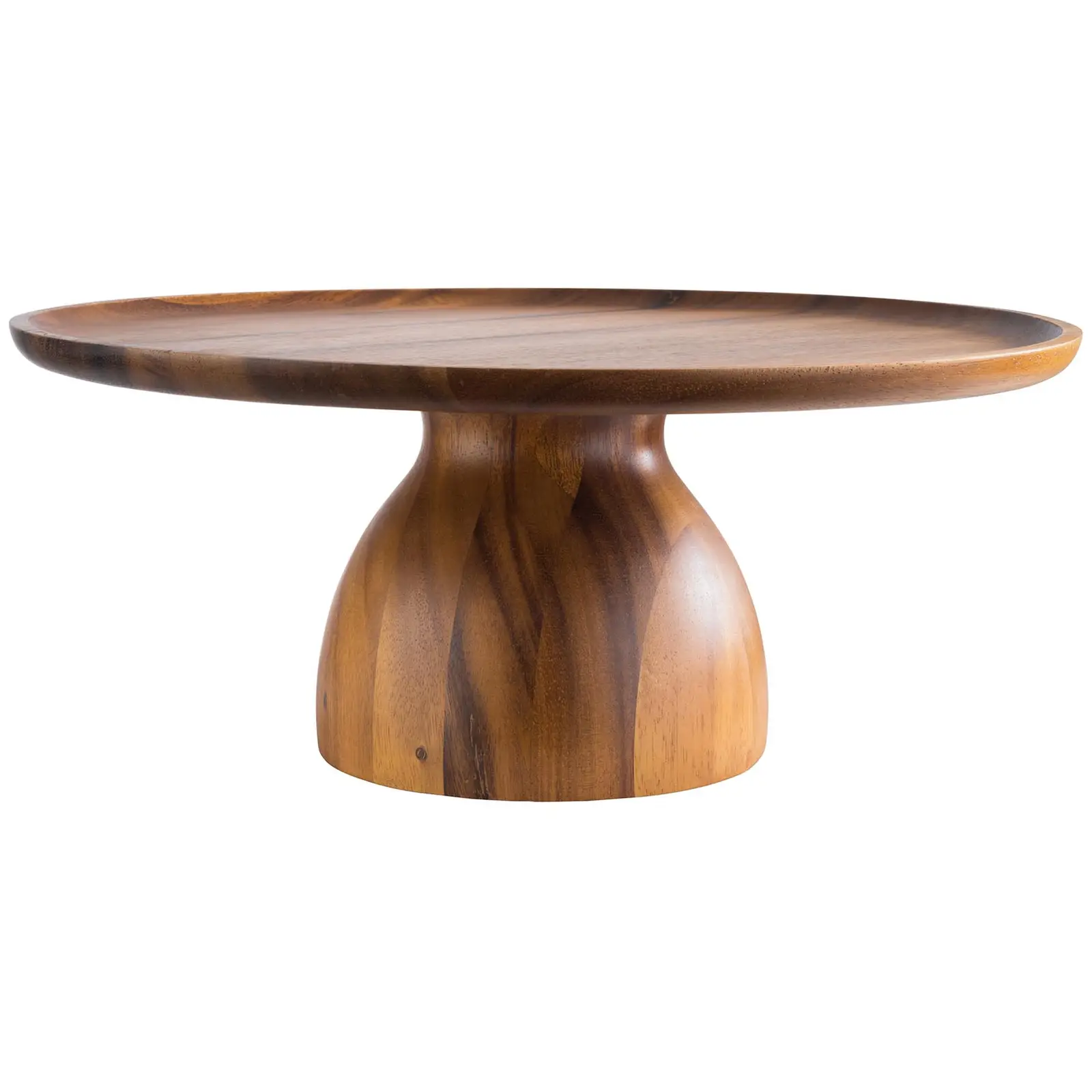 Cake Plate - Oiled acacia wood -  diameter: 38.5 cm - height: 16 cm