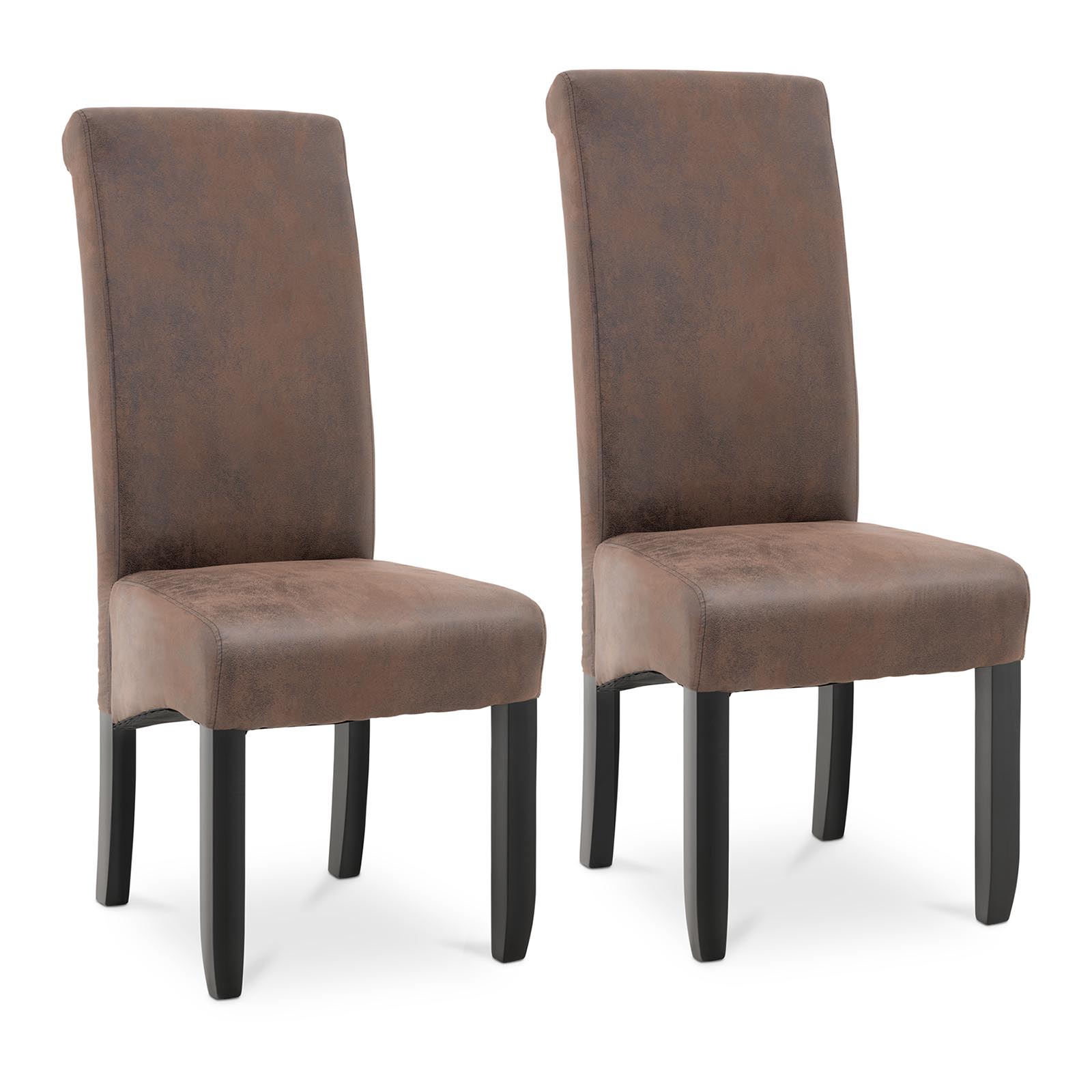 Upholstered Dining Chair - set of 2 - up to 180 kg - seat 44.5 x 44 cm - brown
