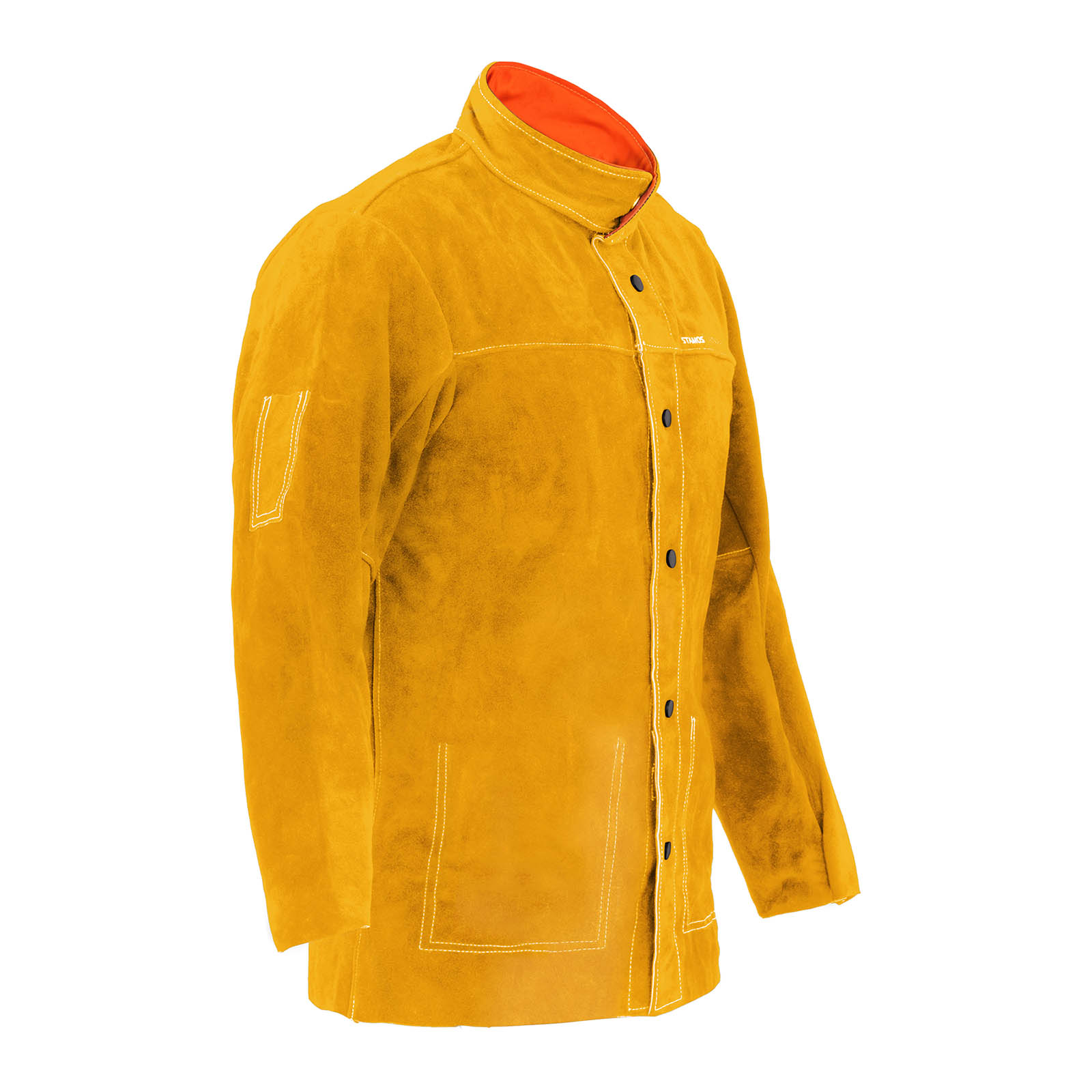 Zváračská bunda z hovädzej štiepenky - zlatá - veľkosť XL