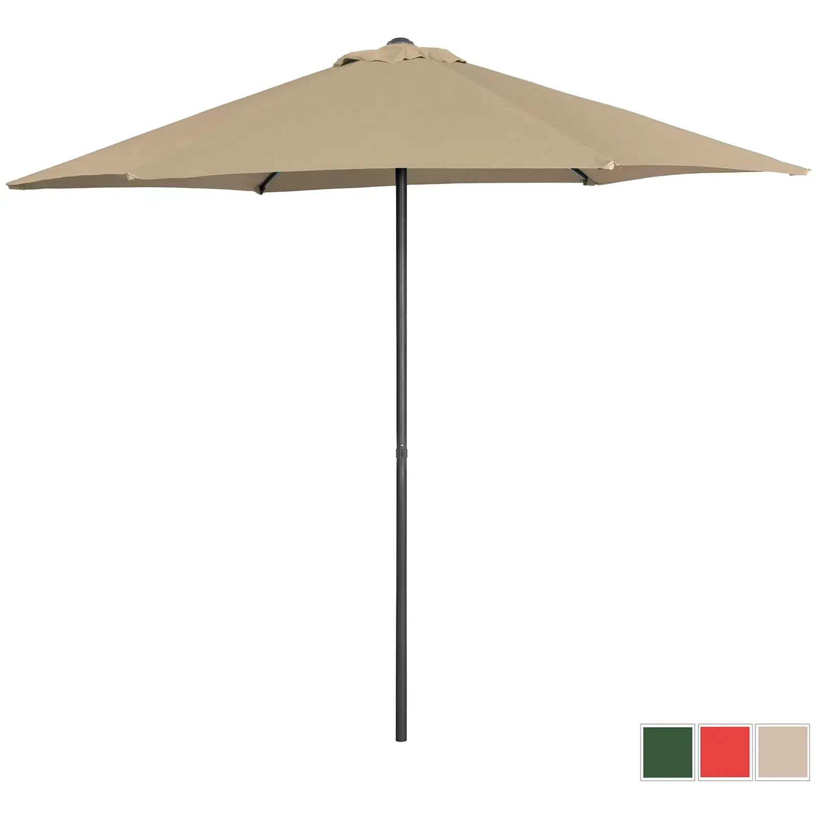 Large Outdoor Umbrella - taupe - hexagonal - Ø 270 cm