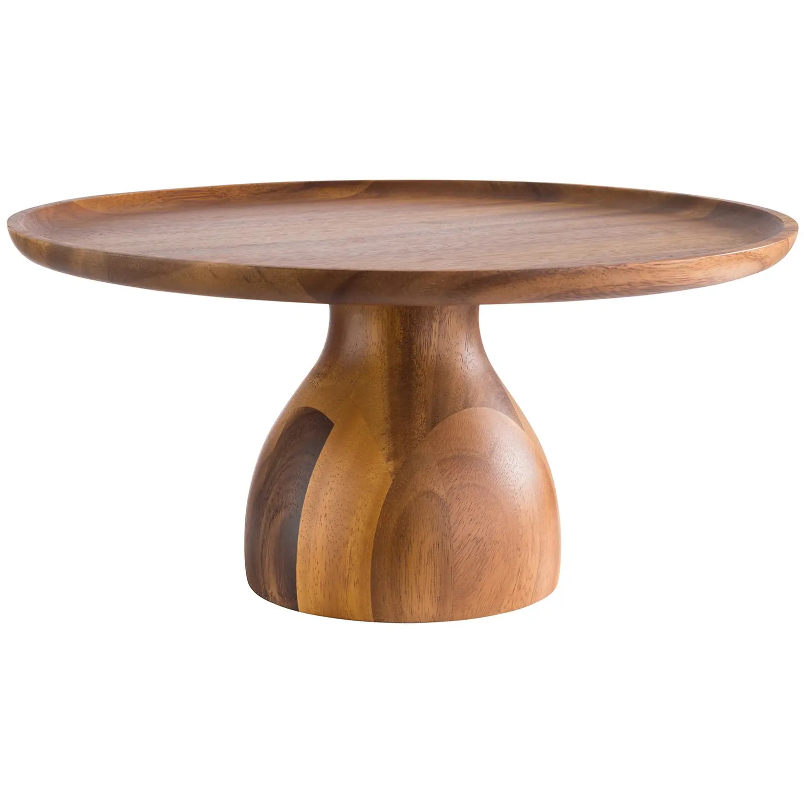 Factory second Cake Plate - Oiled acacia wood -  diameter: 33 cm - height: 16 cm