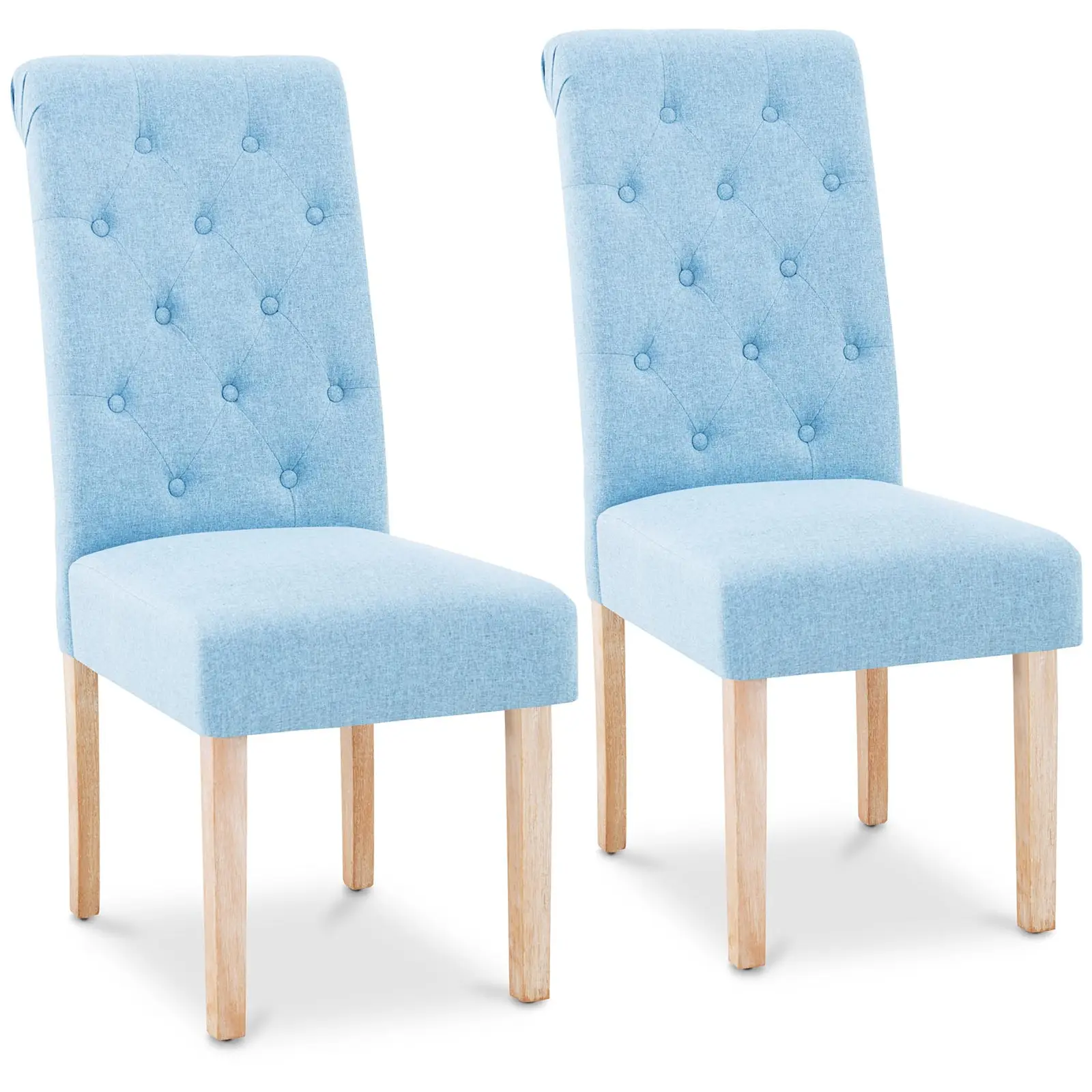 Factory second Upholstered Chair - set of 2 - up to 180 kg - seat 46 x 42 cm - sky blue