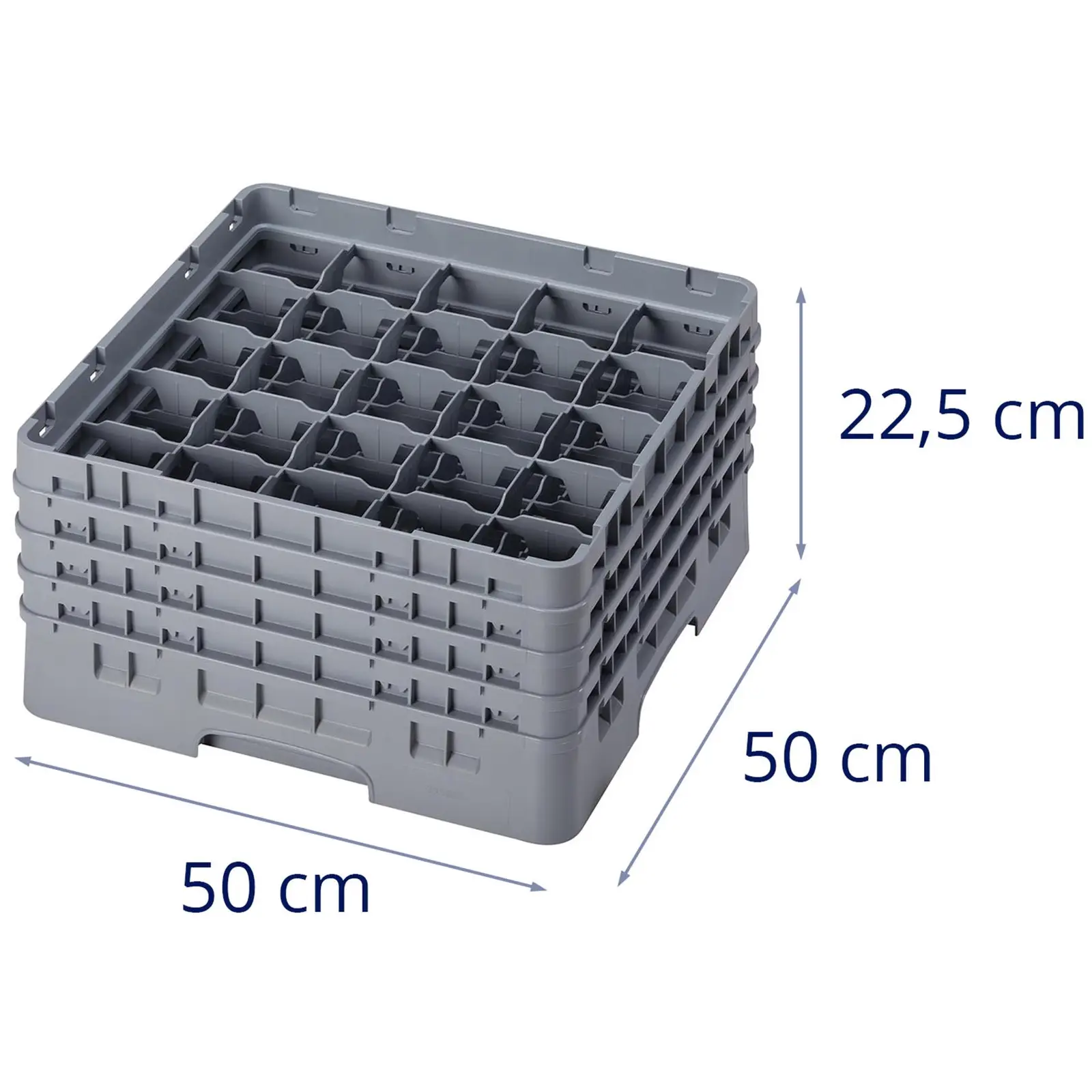 Glass Rack - 25 compartments - 50 x 50 x 22,5 cm - glass height: 19,6 cm