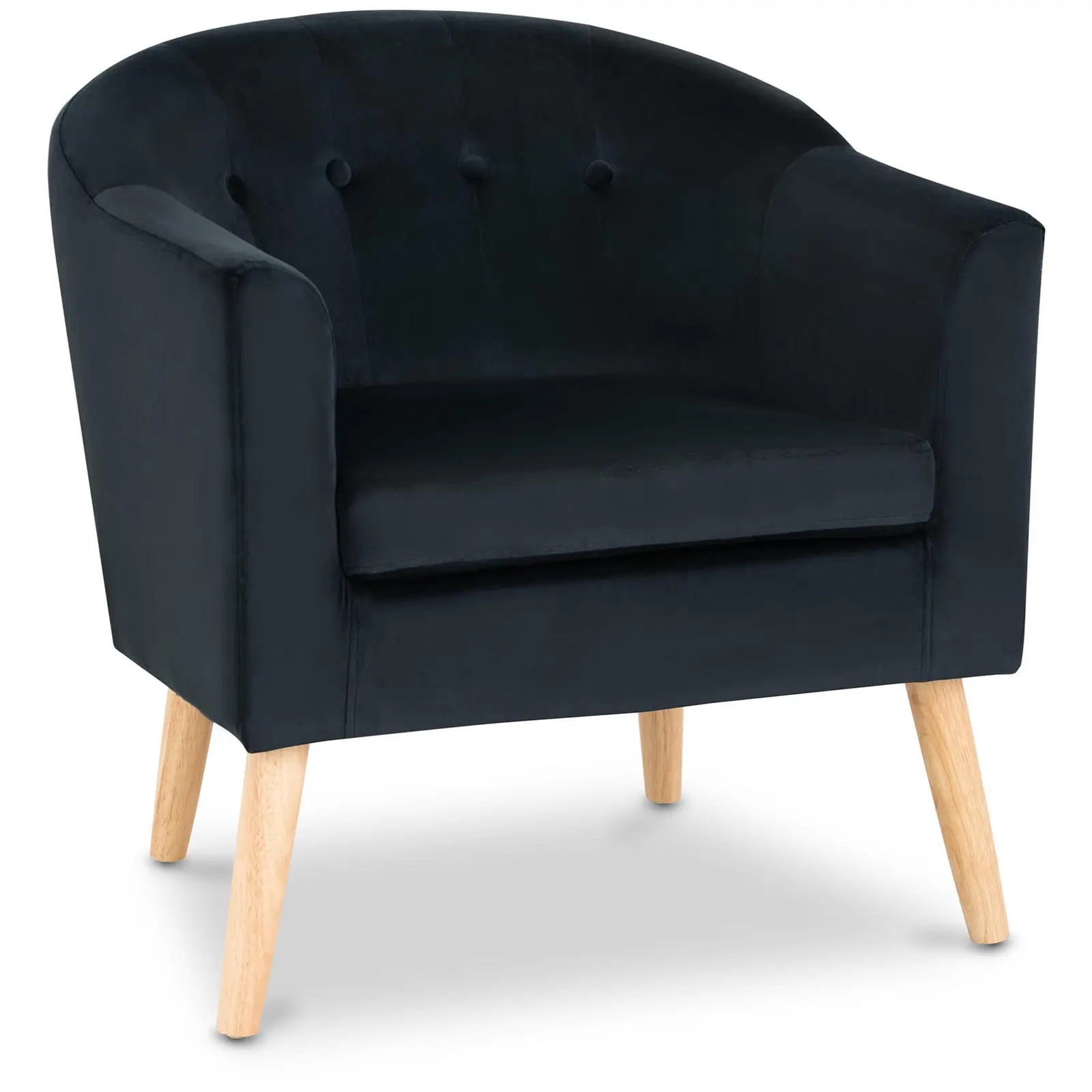 Cadeira estofada - cor preta - aveludada