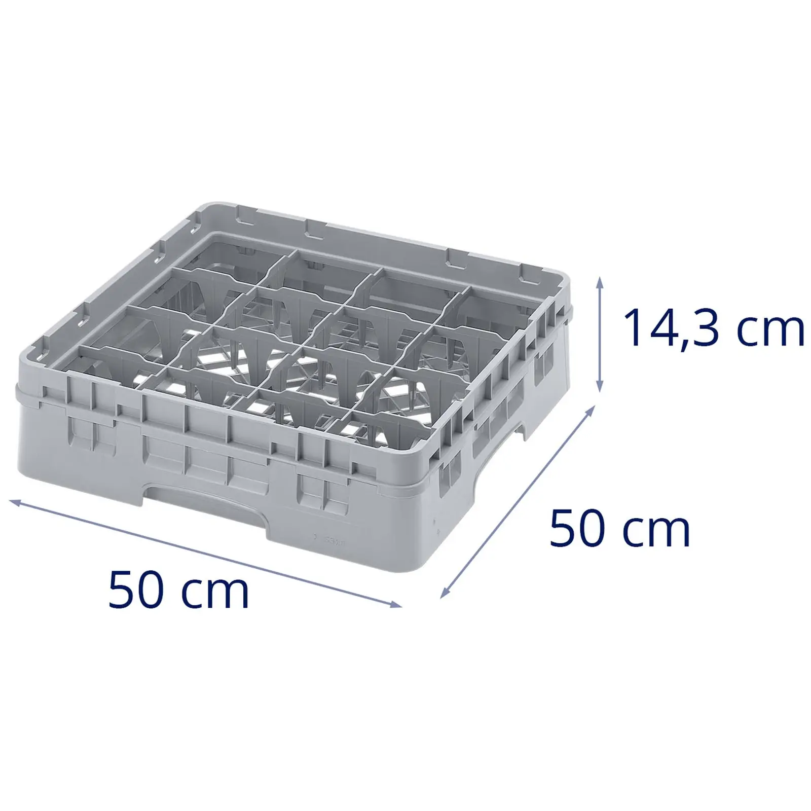 Cesta Camrack - 16 compartimentos - 50 x 50 x 14.3 cm - Altura de vaso: 9.2 cm