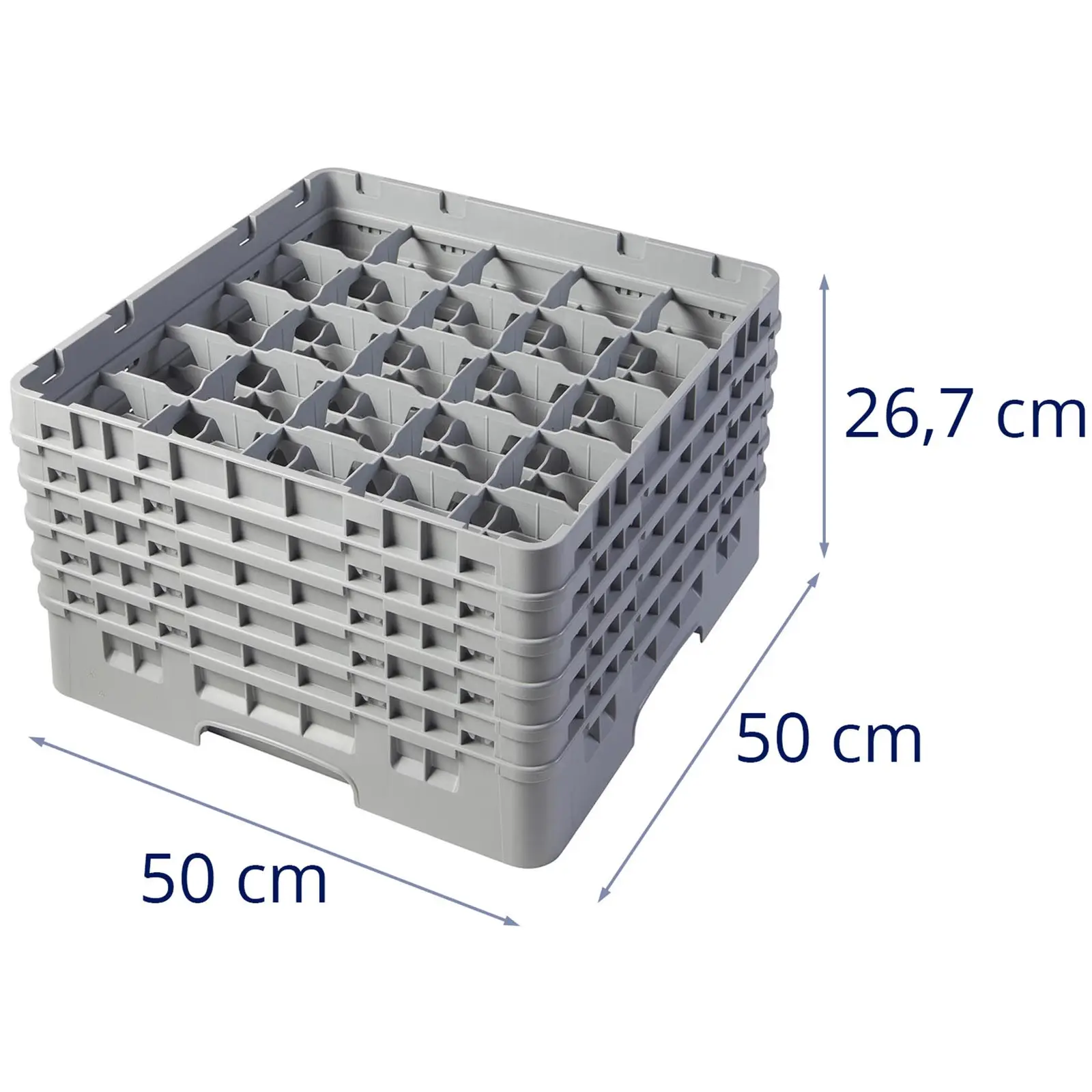 Glass Rack - 25 compartments - 50 x 50 x 26,7 cm - glass height: 23,8 cm