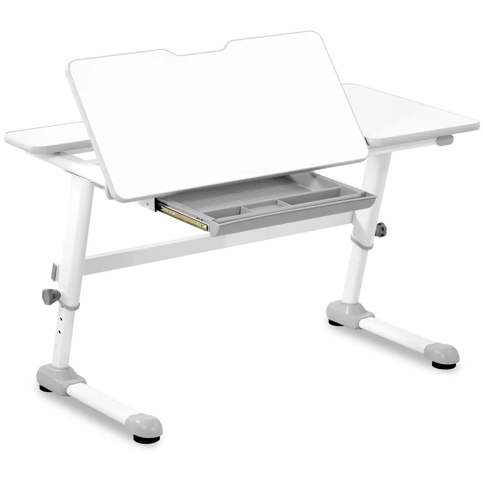 Sitt-stå skrivebord - 120 x 66 cm - tilts 0 - 50° - høyde: 600 - 760 mm - med skuff