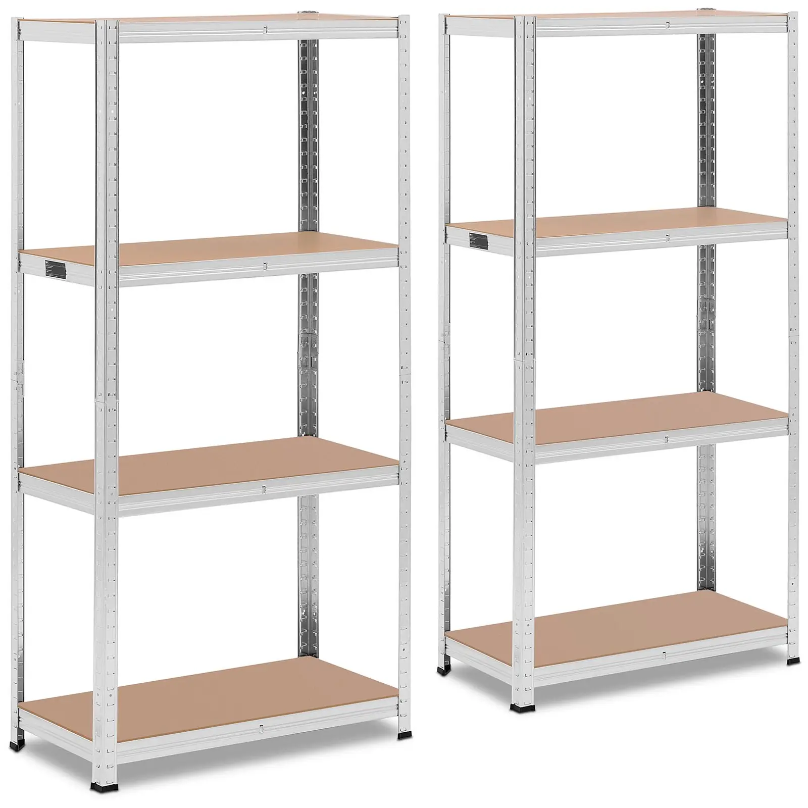 Metal storage rack - 80 x 40 x 160 cm - for 4 x 80 kg - 2 pcs.