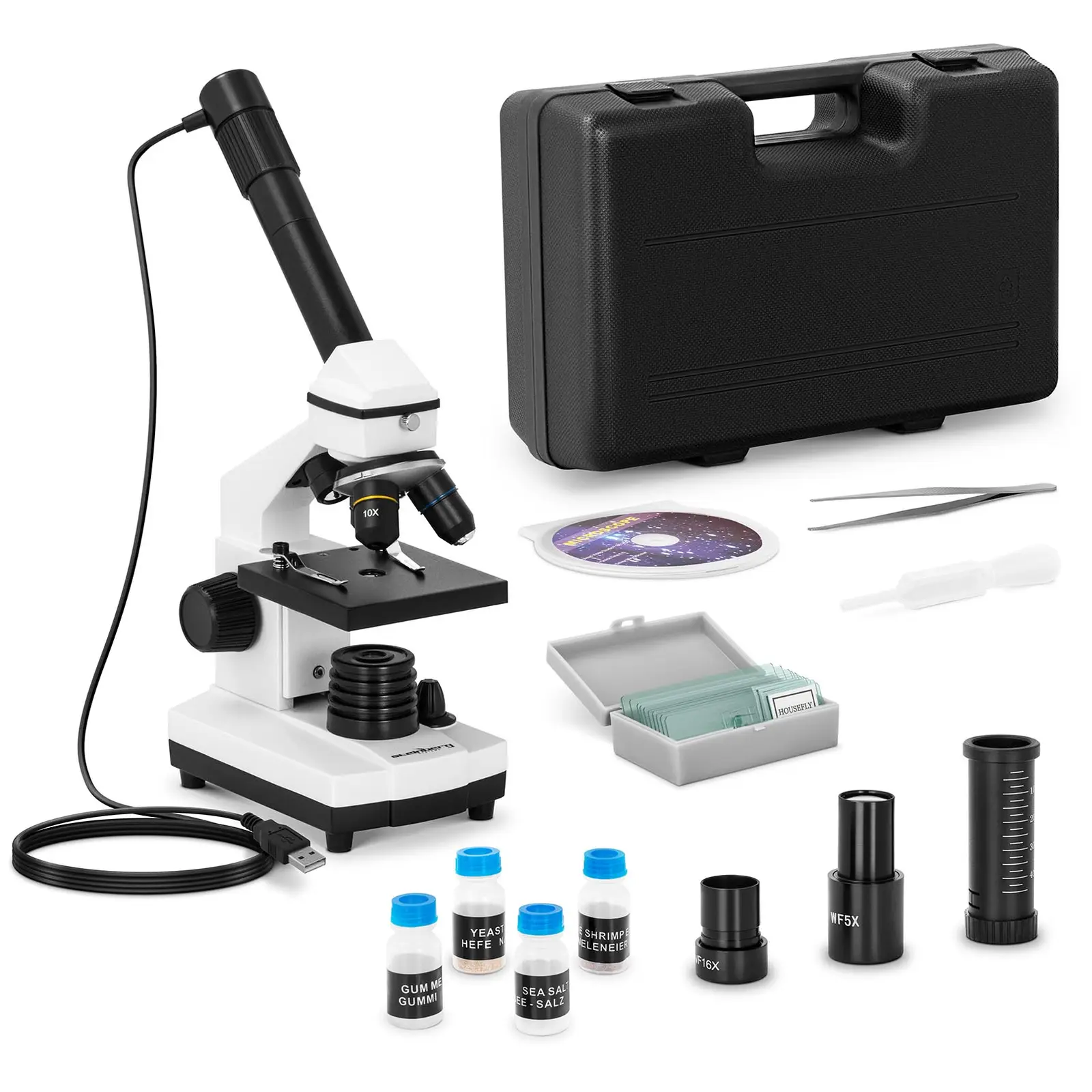 Mikroskop - 20 až 1 280-násobné zväčšenie - fotoaparát 10 Mpx - LED - vrátane príslušenstva