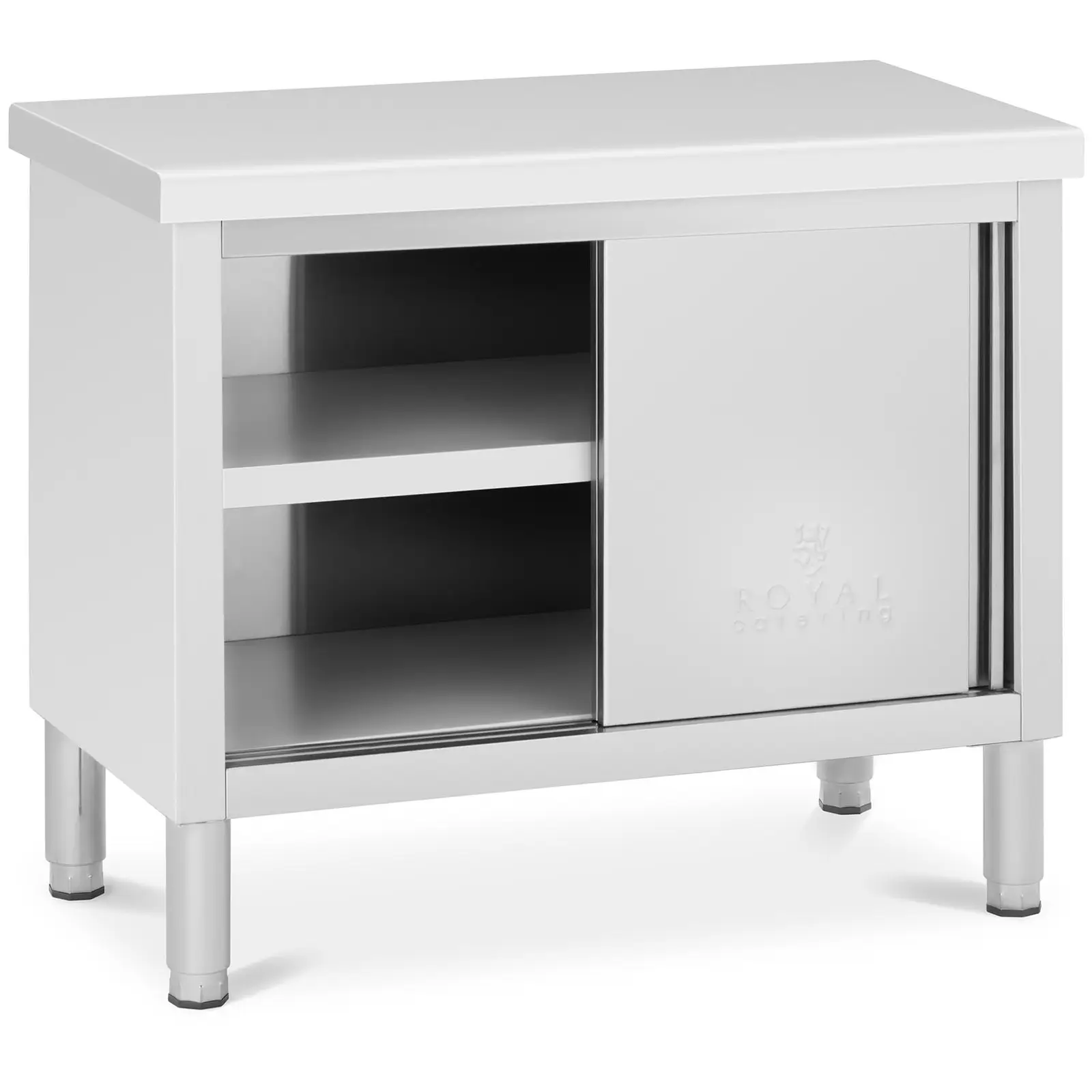 Stainless steel work cabinet - 100 x 50 cm - 285 kg capacity - Royal Catering
