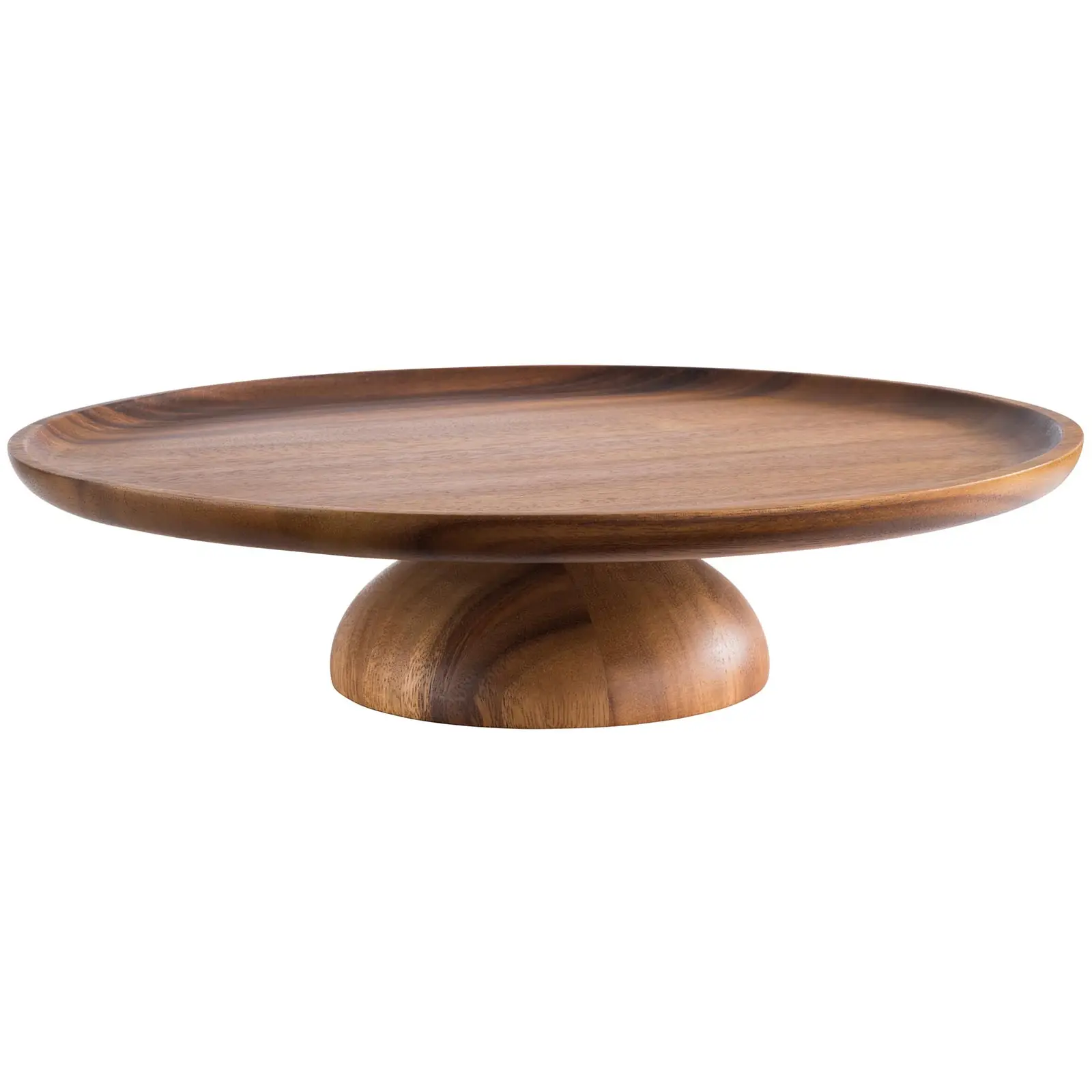 Cake Plate - Oiled acacia wood -  diameter: 33 cm - height: 8 cm