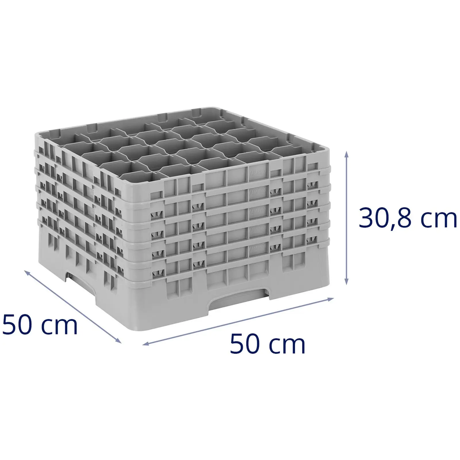 Camrack Glass Rack - 25 compartments - 50 x 50 x 30.8 cm - glass height: 27.9 cm
