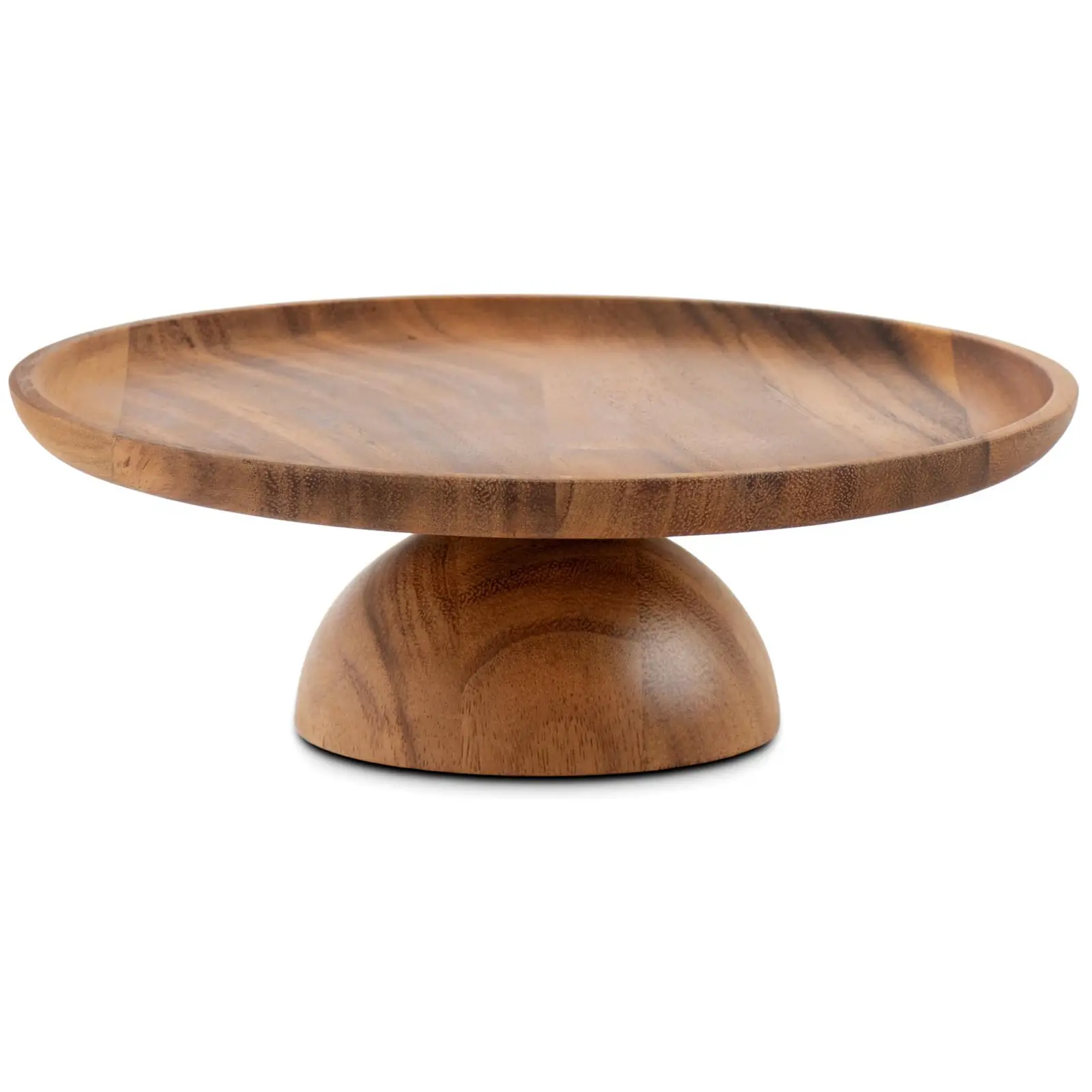 Cake Plate - Oiled acacia wood -  diameter: 24 cm - height: 8 cm