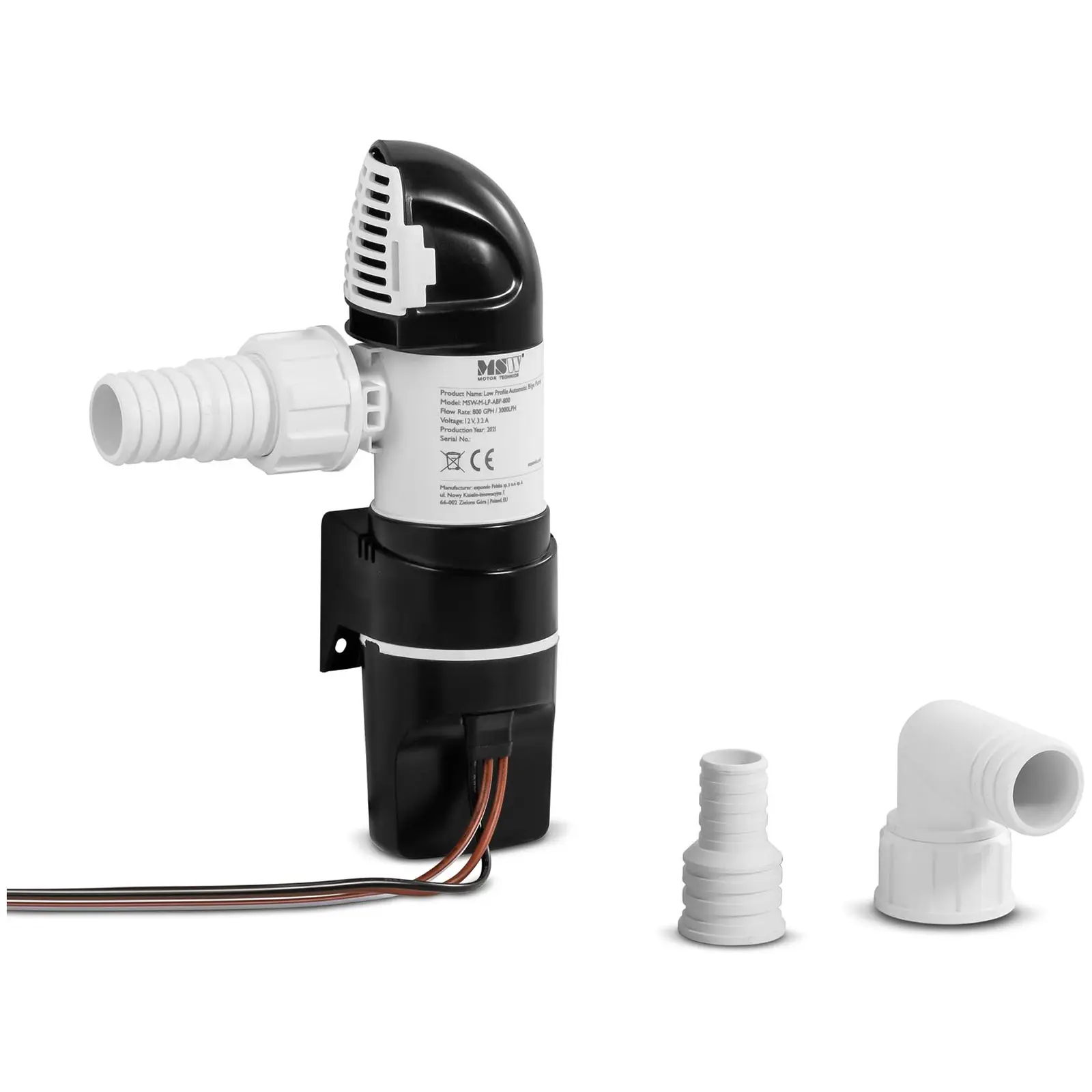 Automatic bilge pump with extra low profile - 3 m head - 50 l/min flow rate