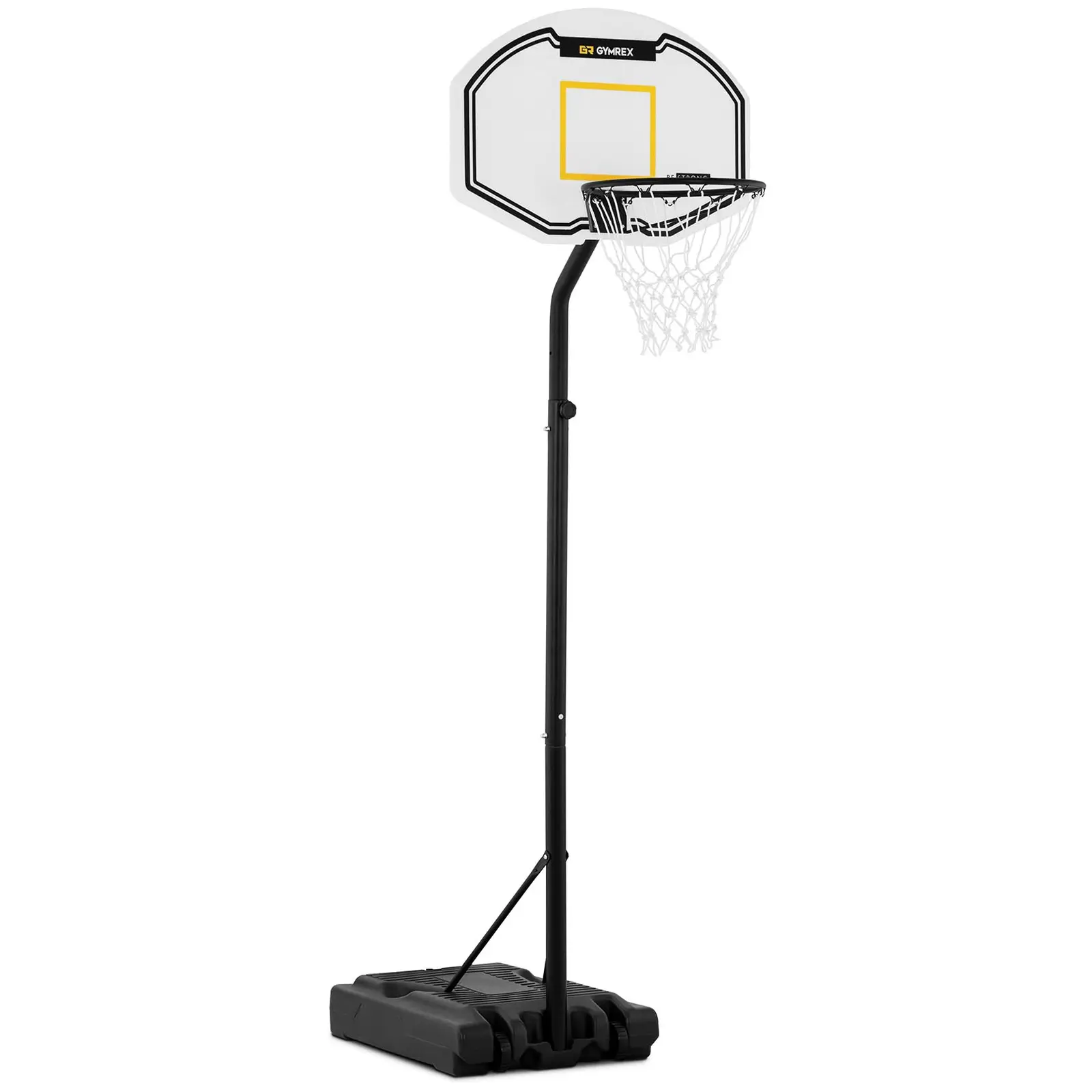 Basketballkurv med stativ - høydejusterbar - 190 til 260 cm.