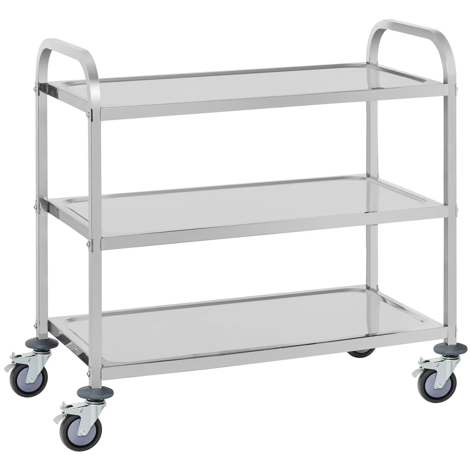 Stainless Steel Serving Trolley - 3 Shelves - Up To 500 kg