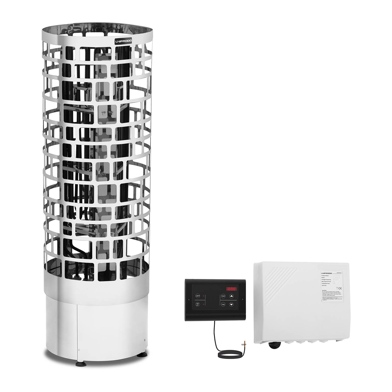 Set Sauna Heater with Sauna Control Panel - 9 kW - cylindrical - 30 to 110 °C