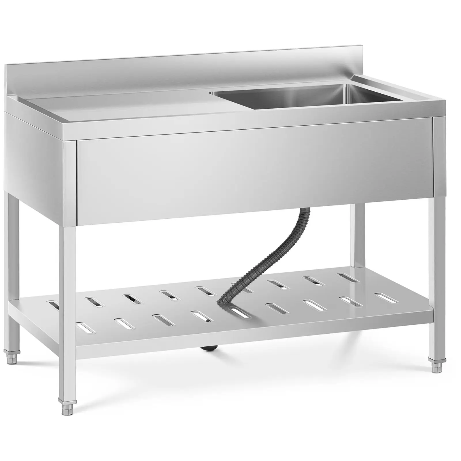 Umývací drezový stôl - 1 umývadlo - ušľachtilá oceľ - 49 x 42 x 24,5 cm