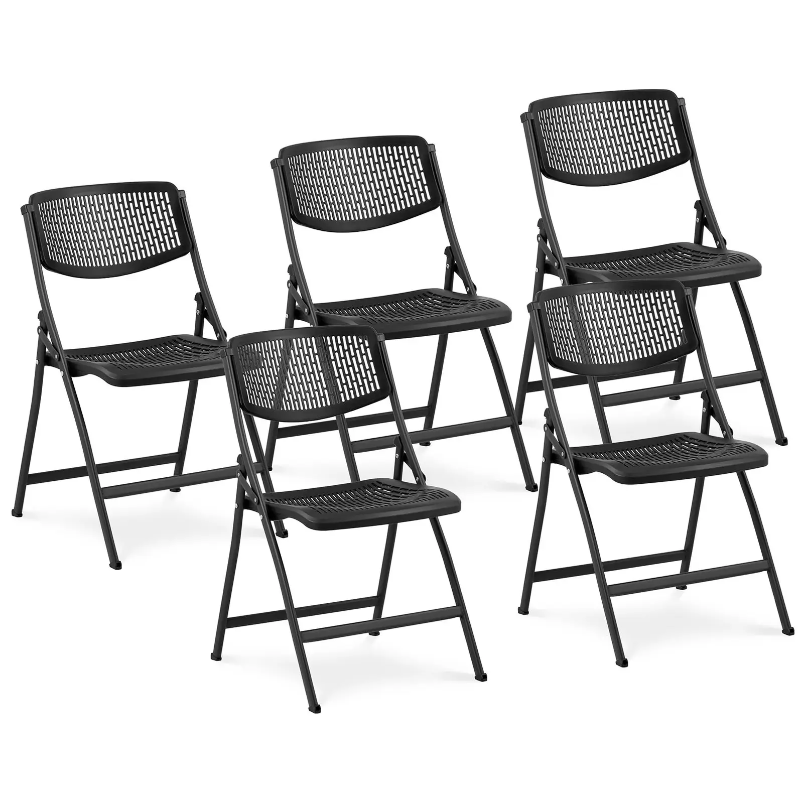 Factory second Chairs - set of 5 - up to 150 kg - seat area  430x430x440 mm - Black