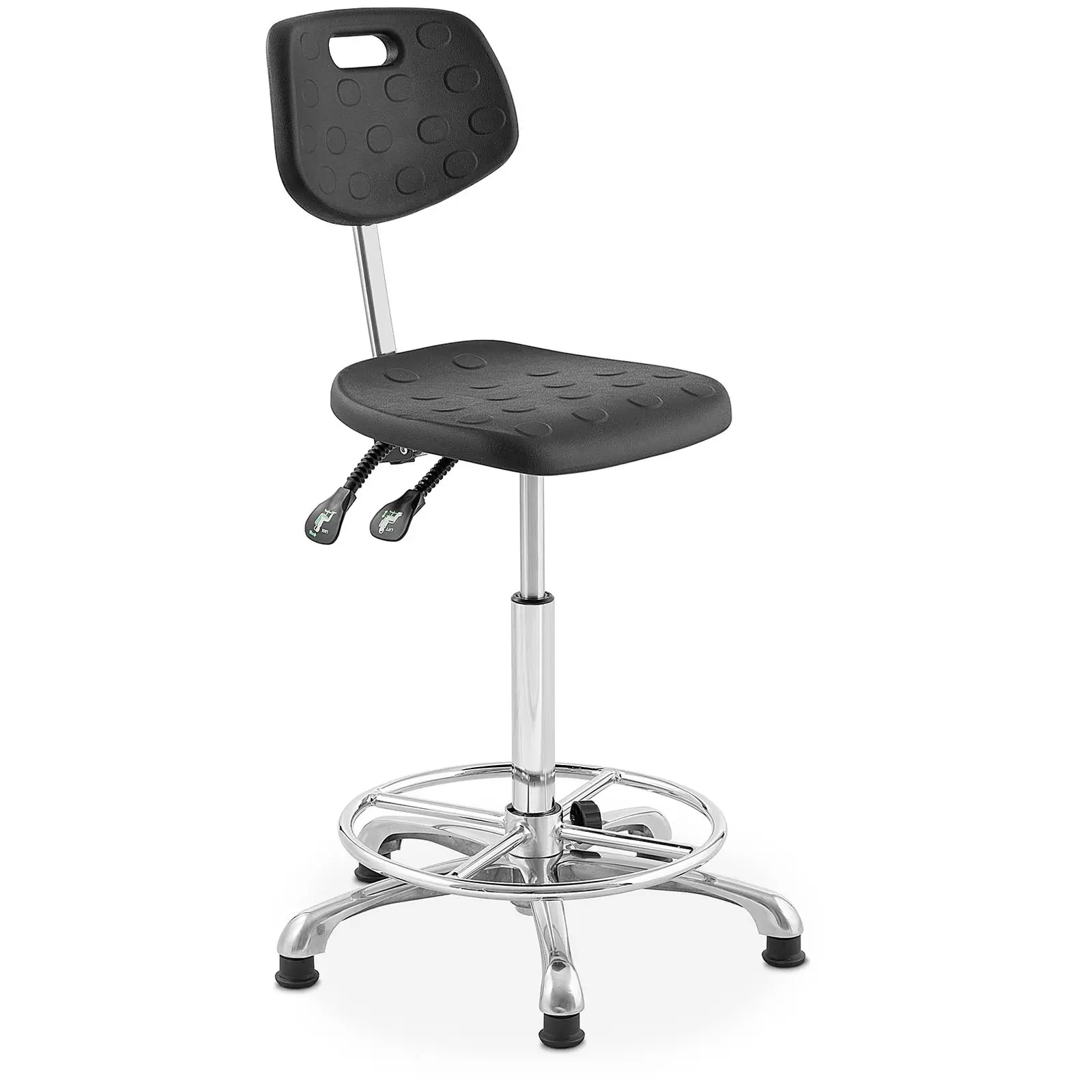 Priemyselná stolička - 120 kg - čierna - výškovo nastaviteľná od 515 do 780 mm