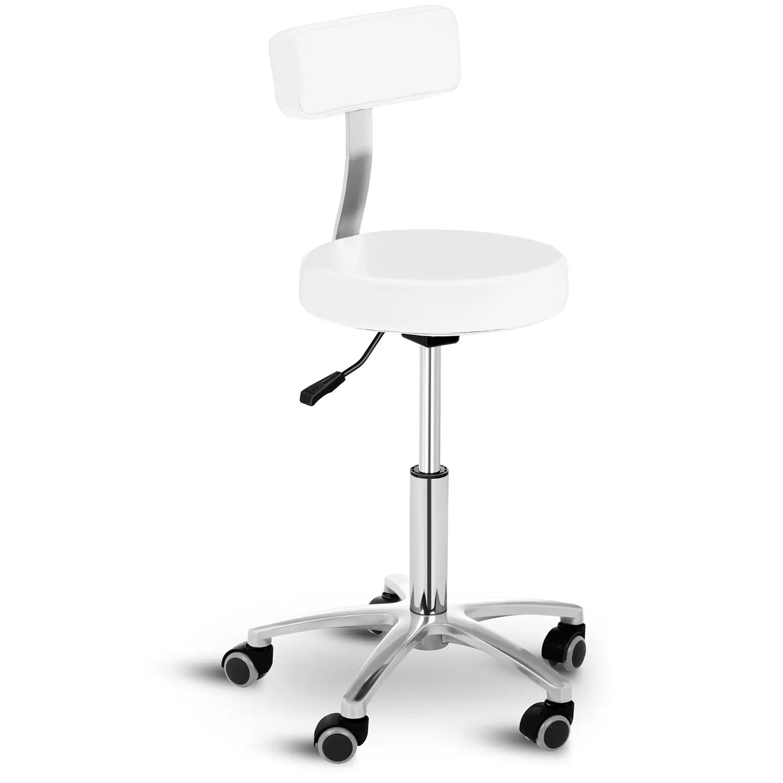 Stool Chair with Back  - 445 - 580 mm - 150 kg - White