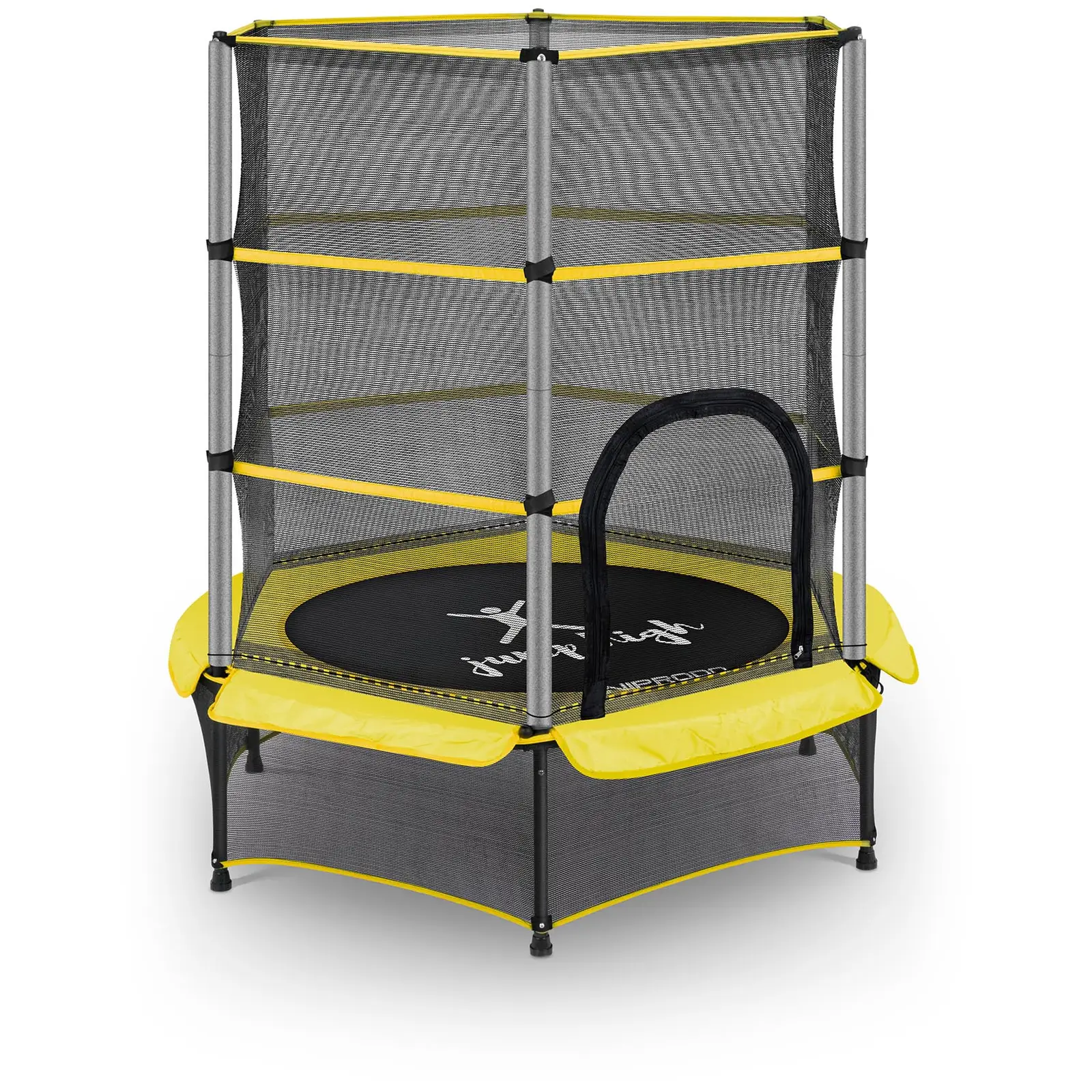 Trampoline for barn med sikkerhetsnett - 140 cm - 50 kg - gul