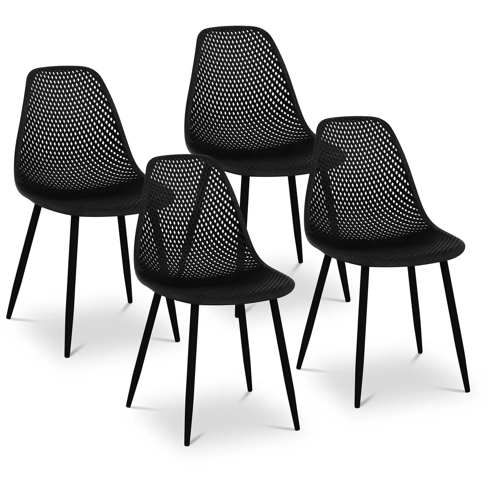 Factory second Chair - set of 4 - up to 150 kg - seat 52 x 46.5 cm - black