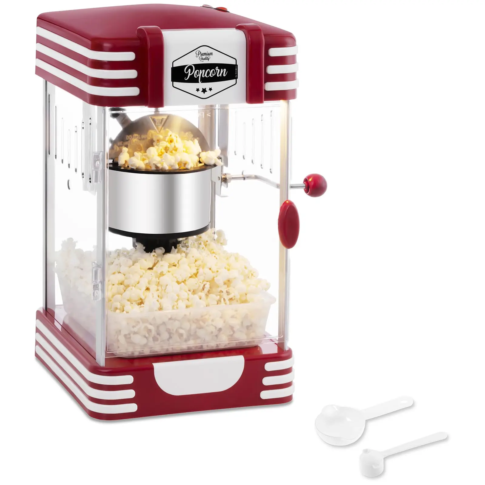 Stroj na popcorn - 50. roky retro design - červený