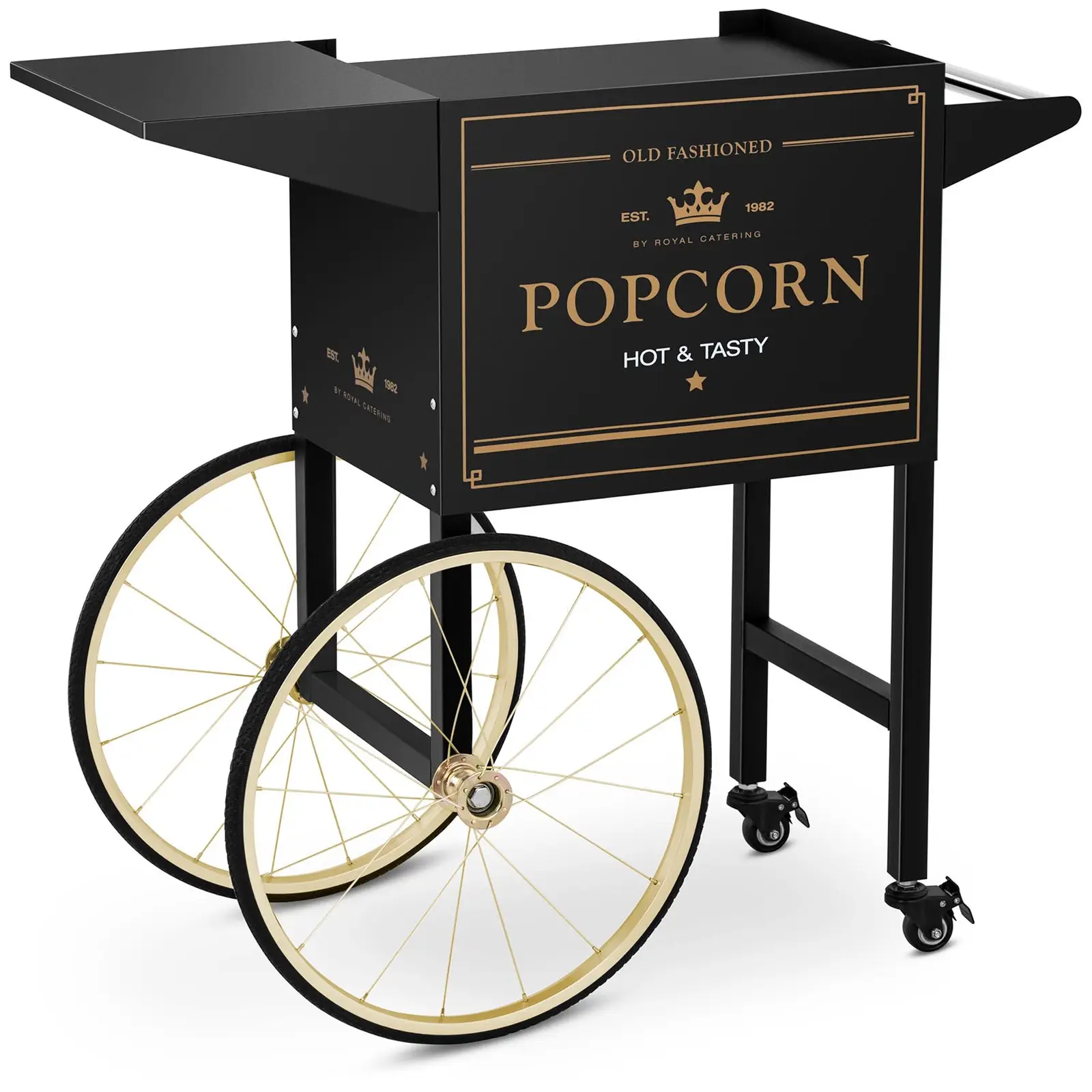 Vozík na stroj na popcorn - čierno-zlatý