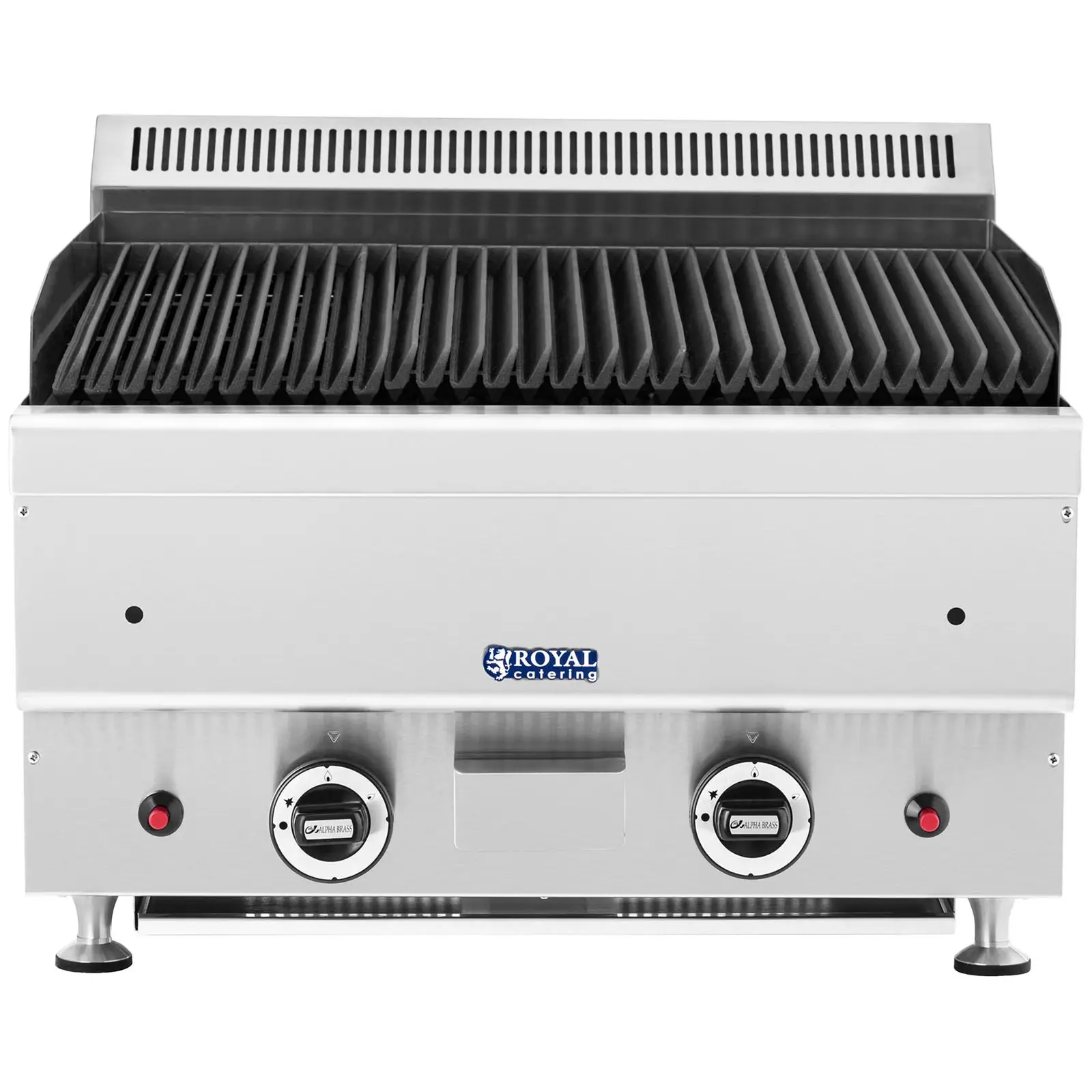 Lavasteengrill - 2 x 7200 W - 50 x 47 cm - 0 - 460 °C - Royal Catering