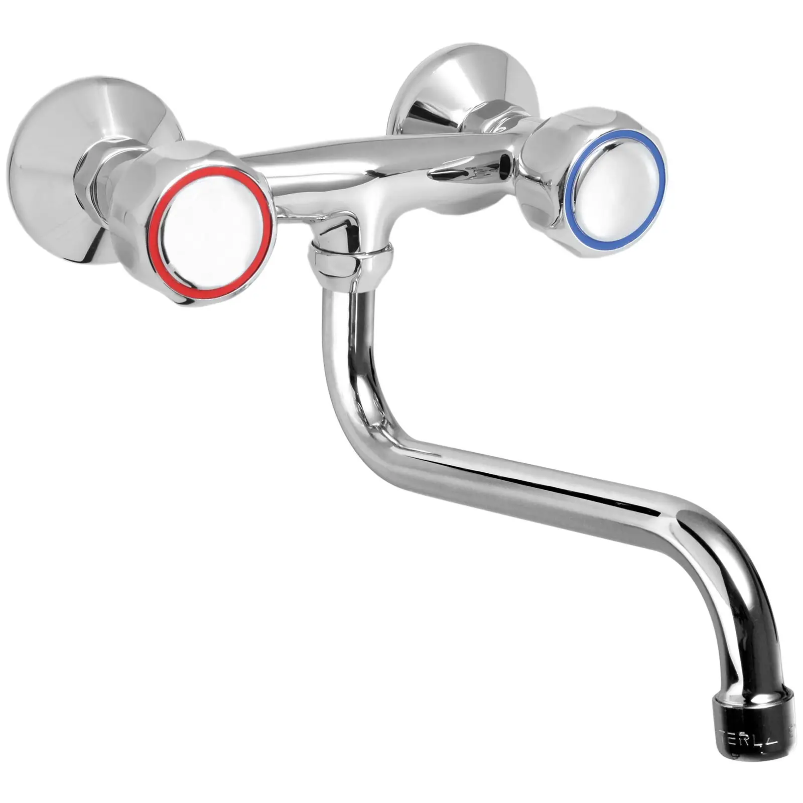 Sink Tap - wall fitting - chrome-plated brass - 220 mm-long tap