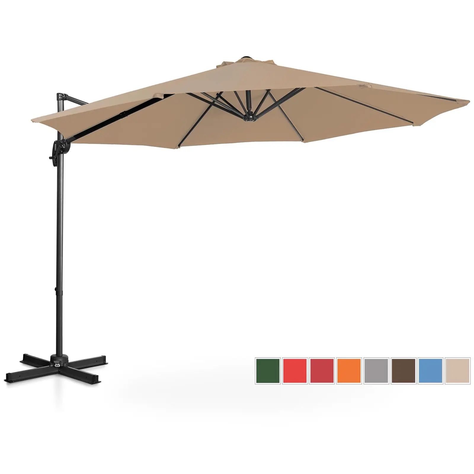 Factory second Garden umbrella - Taupe - round - Ø 300 cm - tiltable and rotatable