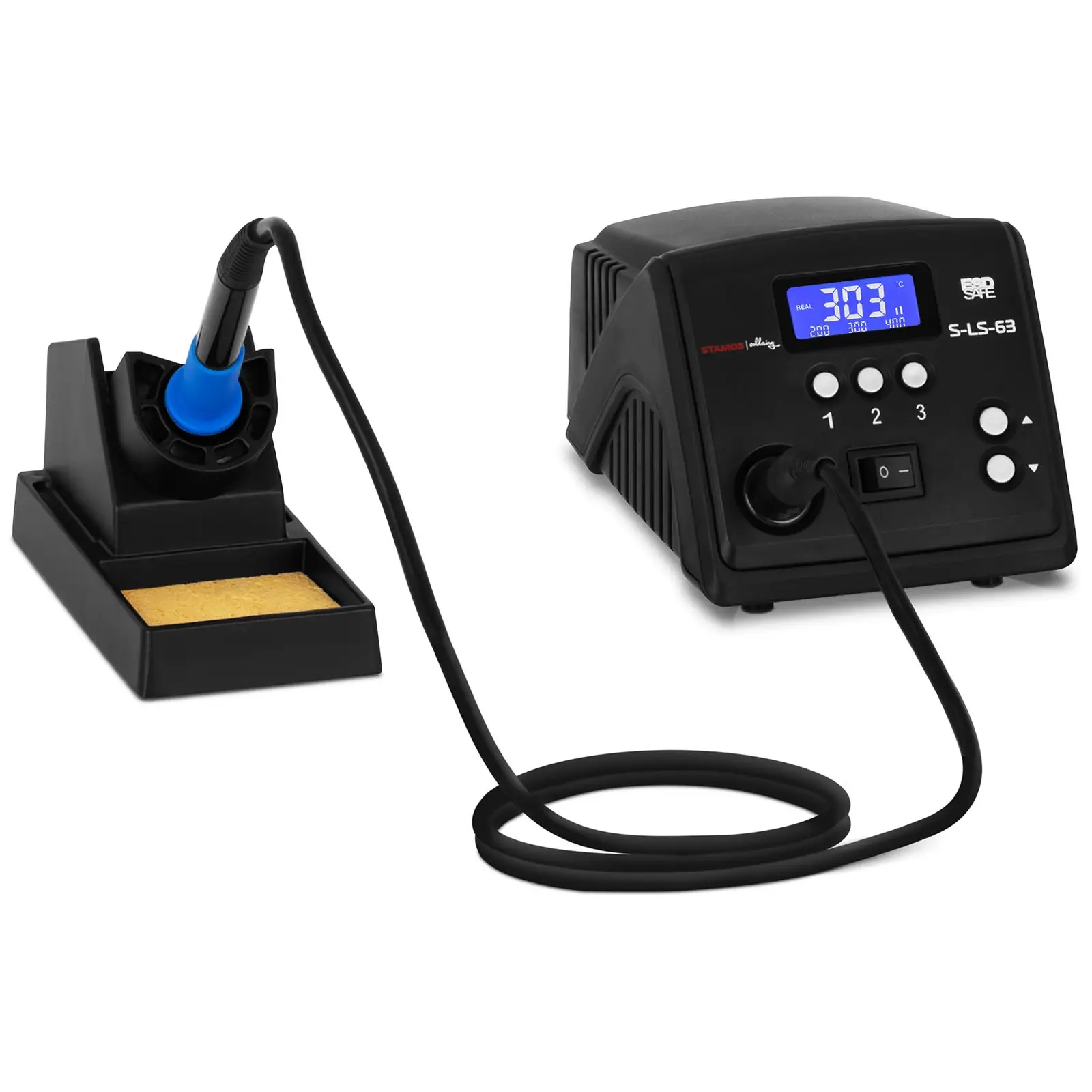 Soldering Station - digital - with soldering iron and holder - 100 W - LCD